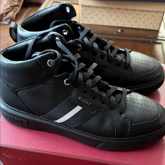 Bally Black Leather High-Top Sneakers - Picture 4 of 6
